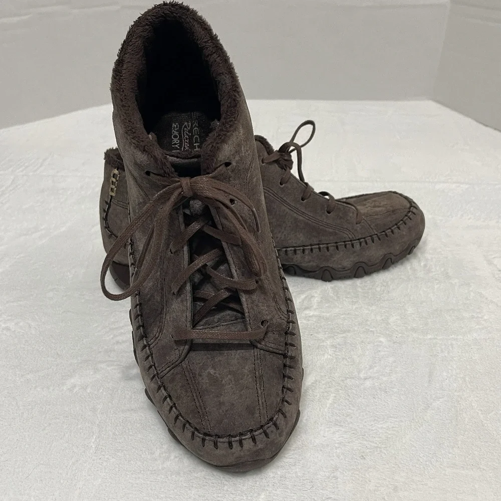 Skechers Bikers Totem Pole Chukka Boots Chocolate Brown 49013 Women's Size 10‎